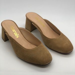 Marais USA Tan Suede Heeled Mules